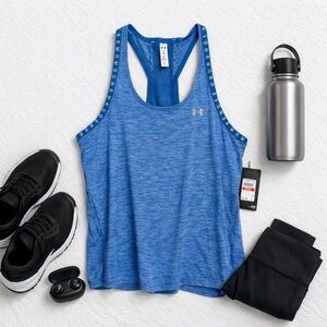 Under Armour HeatGear Racerback Training Tank Blue NWT Loose Fit XS XL